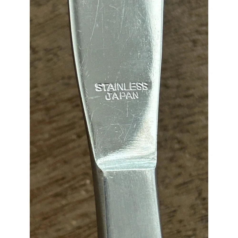 Vintage Mar-Crest Ebony 4 Butter Knives MCFMCF3 Stainless Atomic Starburst Japan